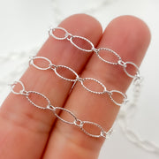 Silver Twisted Oval & Round Link Chain
